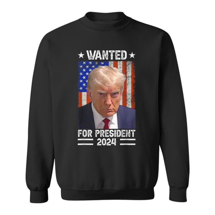 Vintage Usa Flag Wanted For President 2024 Trump Hot Sweatshirt