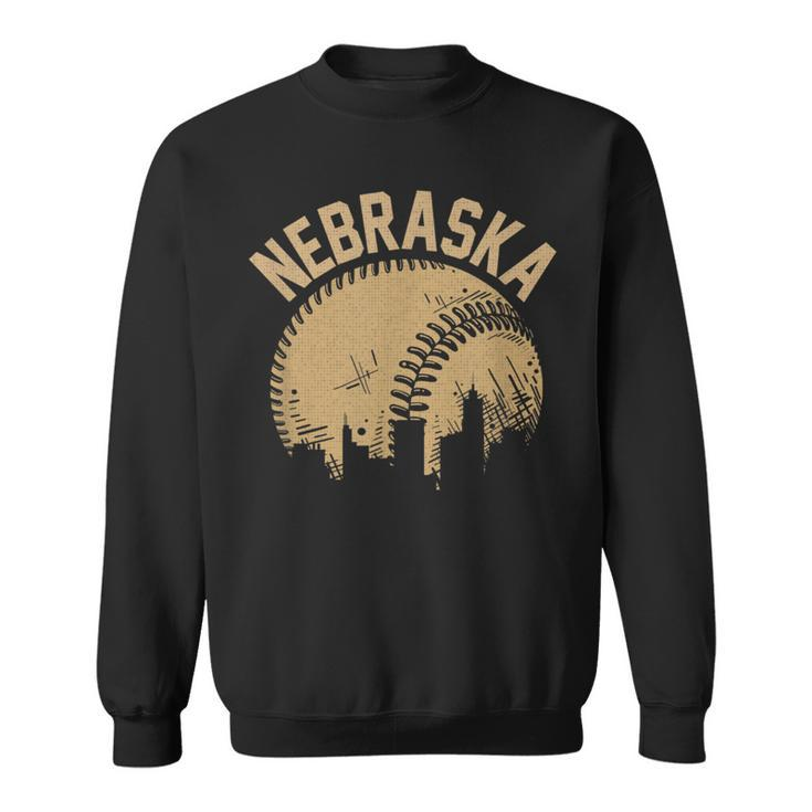 Vintage Usa State Fan Player Coach Nebraska Baseball Sweatshirt