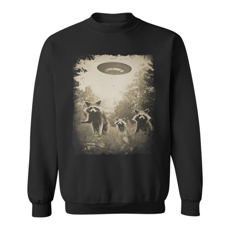 Vintage Waschbär Raccoon Ufo Alien Motiv Tier Waschbär Sweatshirt