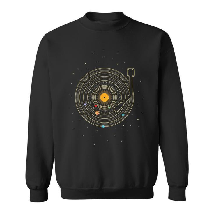 Vinyl Record Solar System Space & Planets Science & Music Sweatshirt