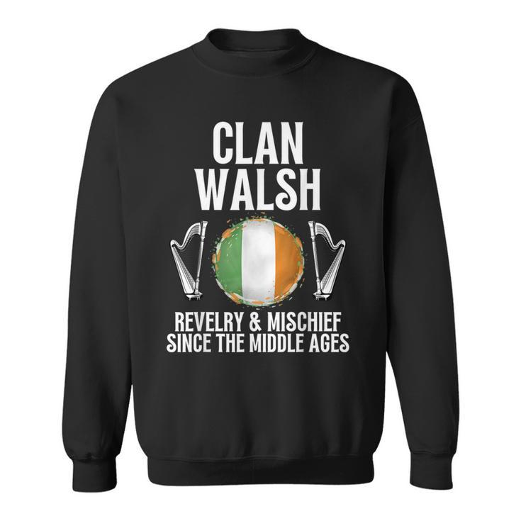 Walsh Surname Irish Family Name Heraldic Celtic Clan Sweatshirt