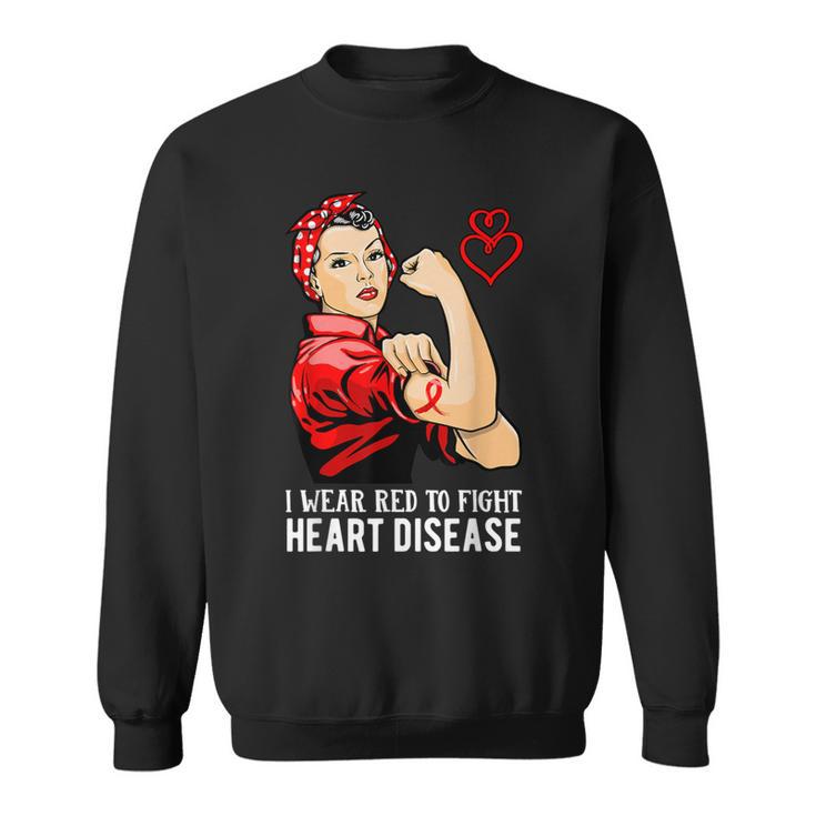 Warrior I Wear Red To Fight Heart Disease Awareness Sweatshirt