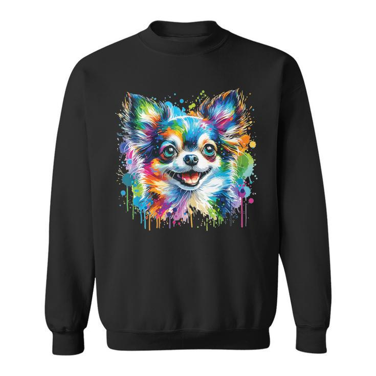 Watercolor Colorful Chihuahua Dogs Sweatshirt