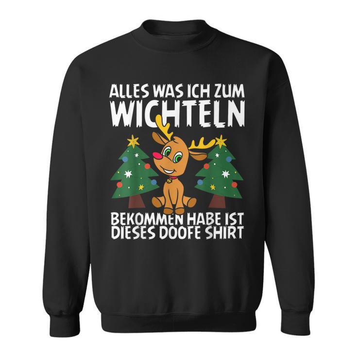 Weihnachts-Wichtel Schwarz Sweatshirt, Lustiges Motiv für Feiern
