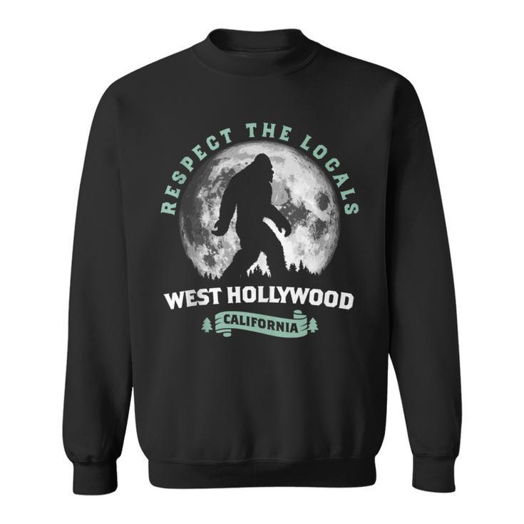 West Hollywood California Bigfoot Night Walk Retro Sweatshirt