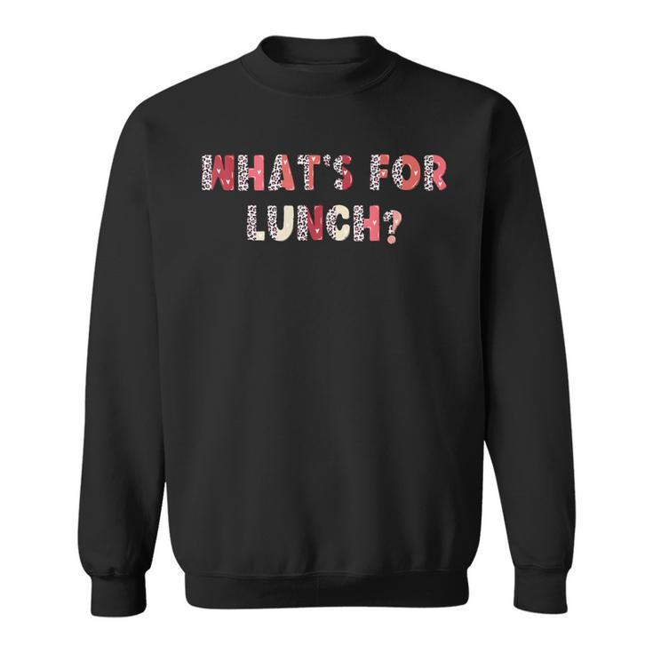 What's For Lunch School Cafeteria Lady Leopard Pink Cute Sweatshirt