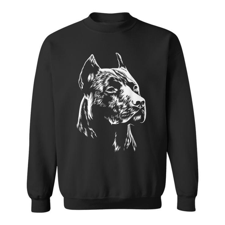 White Portrait American Pitbull Terrier Sweatshirt