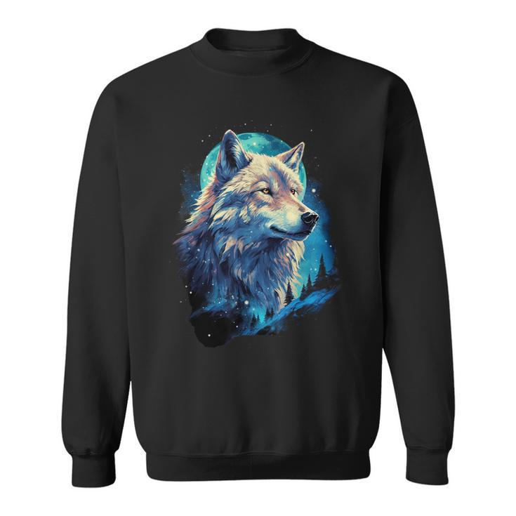 Wolf Moon Howling Lone Wolves Pack Of Wolves Sweatshirt