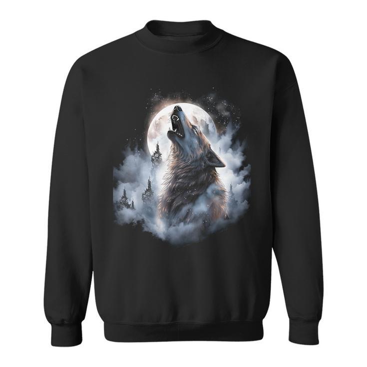 Wolves Howling At Moon Wolf Wild Animal Sweatshirt