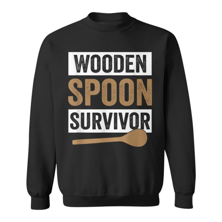 Wooden Spoon Survivor Vintage Humor Discipline Quote Sweatshirt