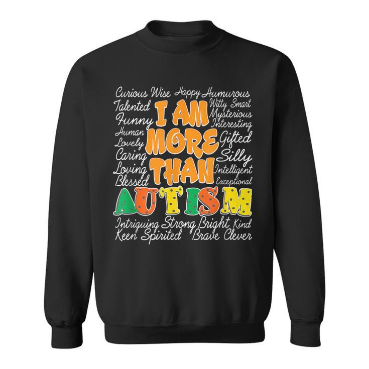 Word Cloud Puzzle Piece Inspirational Autism Awareness Sweatshirt