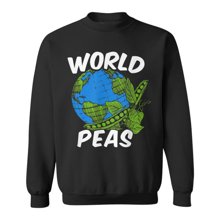 World Peas Pun Peace On Earth Globe Pea Pods Sweatshirt
