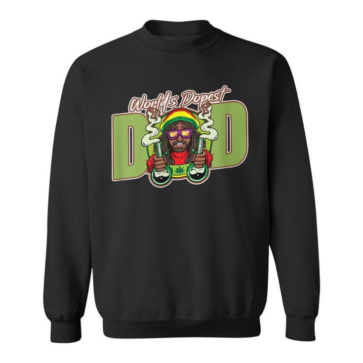 World's Dopest Dad Cannabis Smoking Daddy Father's Day Sweatshirt