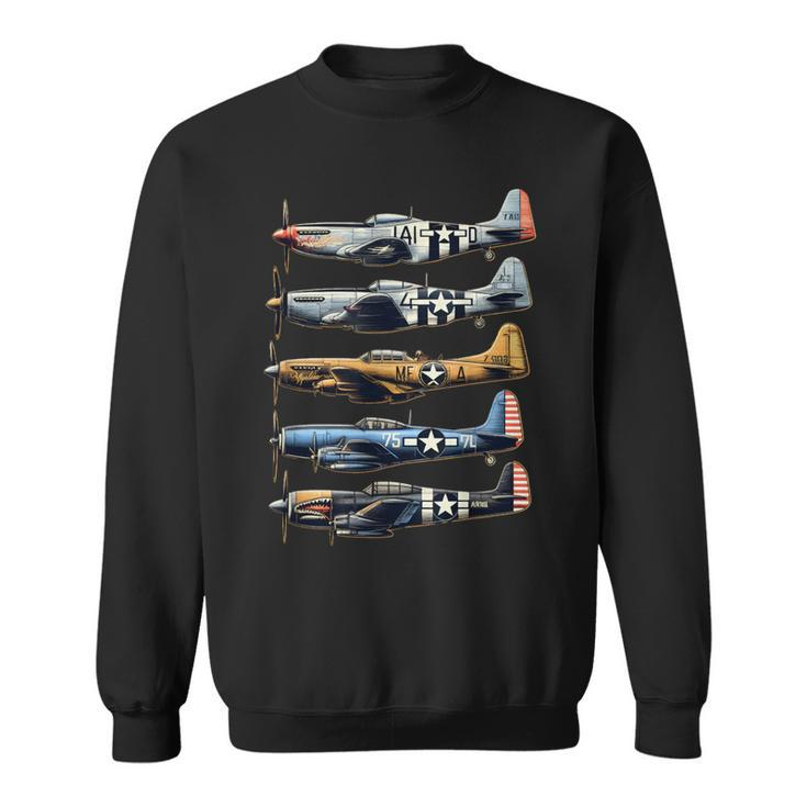 Ww2 Planes P51 Mustang F4u Corsair B17 P47 Thunderbolt Sweatshirt