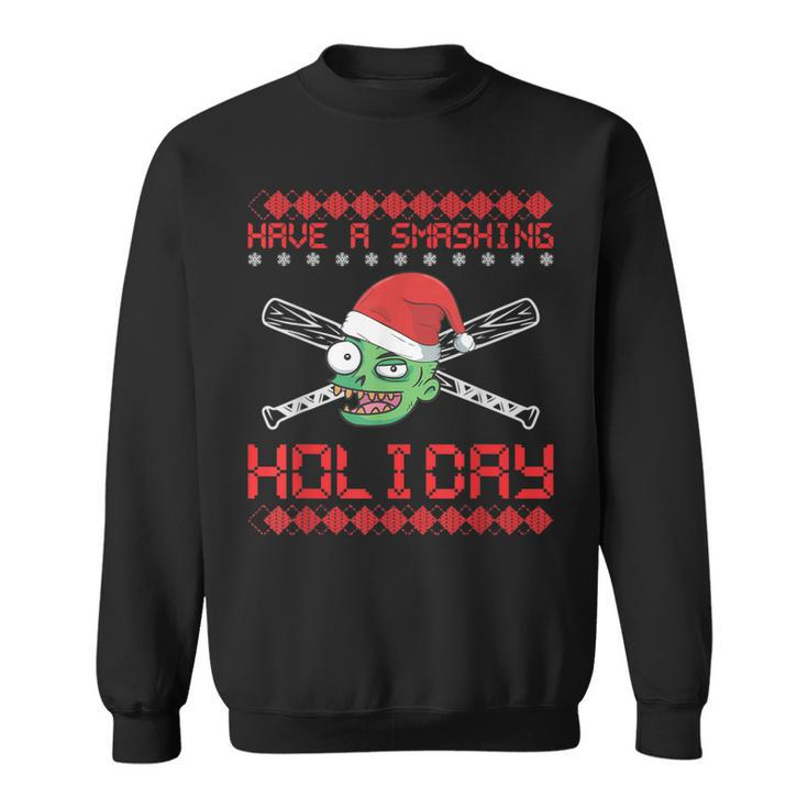 Xmas Ugly Zombie Baseball Chistmas Sweatshirt