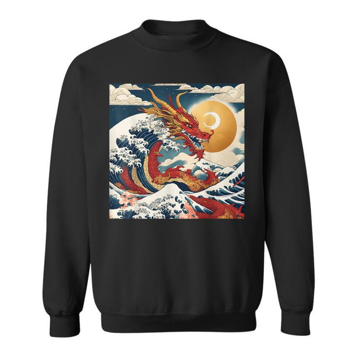 The Year Of The Dragon 2024 Great Wave Chinese New Year Sweatshirt