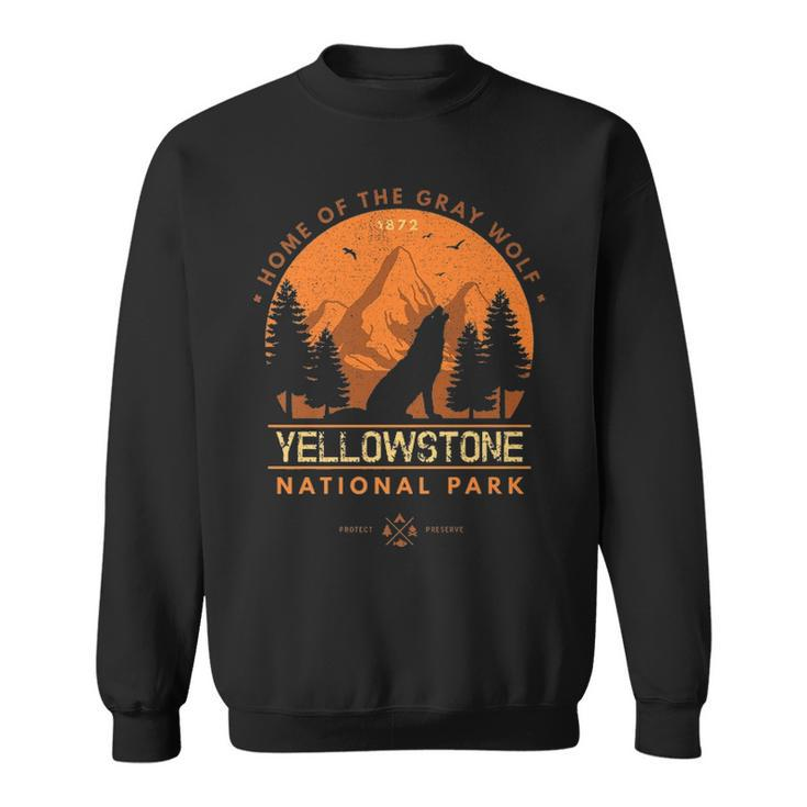 Yellowstone Home Of Gray Wolf Wildlife Sweatshirt