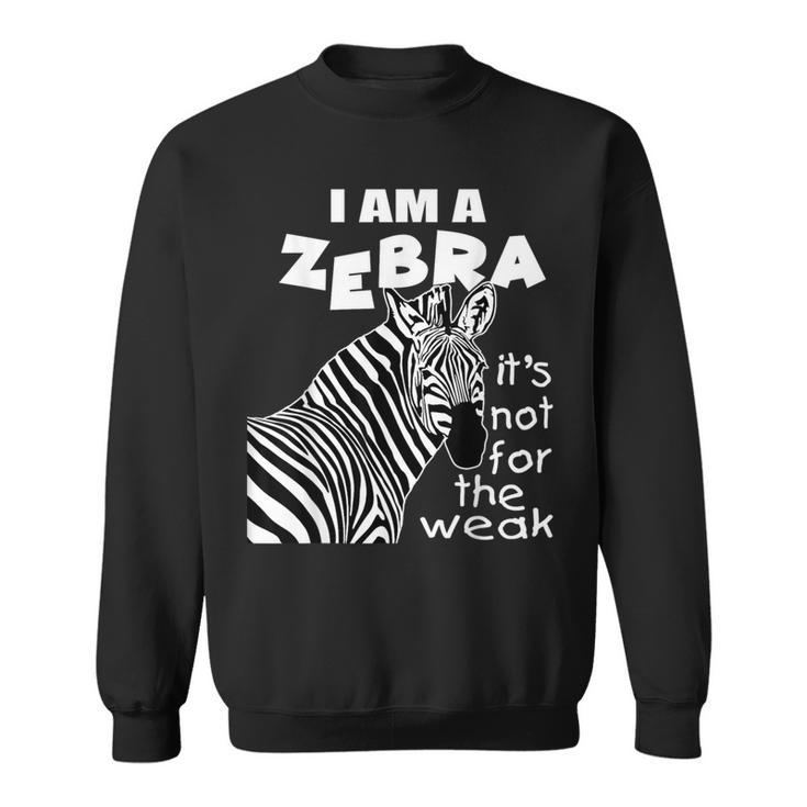 Zebra Ribbon's Not For The Weak Support Cvid Awareness Sweatshirt