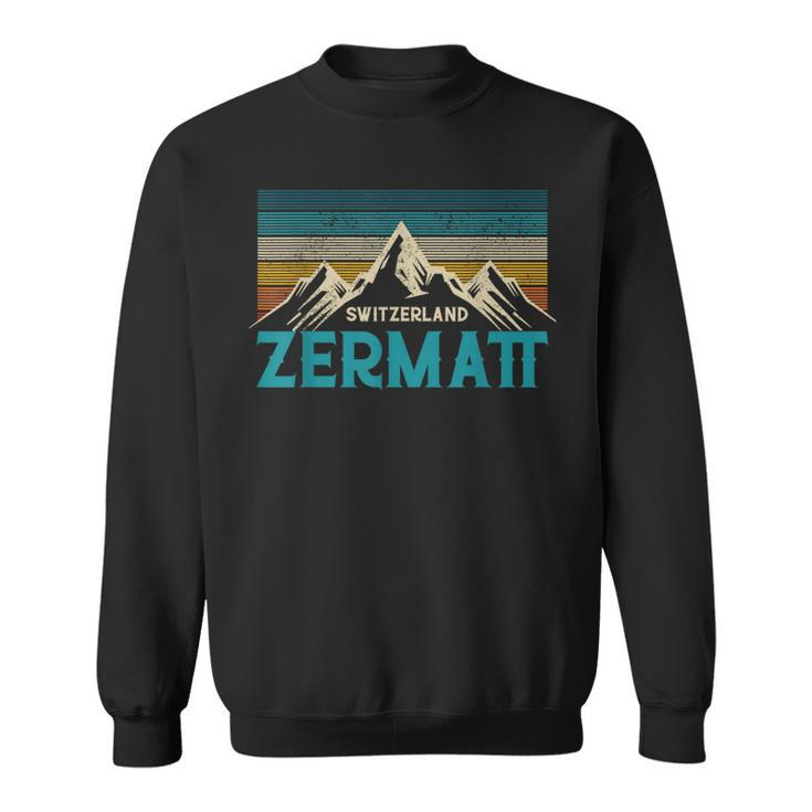 Zermatt Switzerland Swiss Vintage Mountains Souvenir Sweatshirt