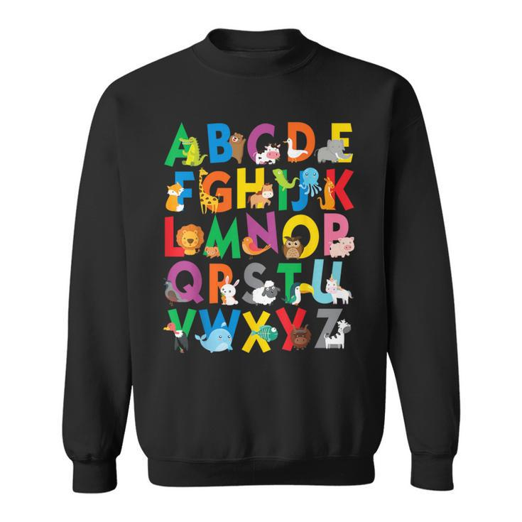 Zoo Animal Alphabet Abcs Learning Letters Boys Girls Sweatshirt