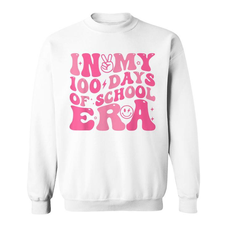 In My 100 Days Of School Era Retro Smile 100Th Day Of School Sweatshirt