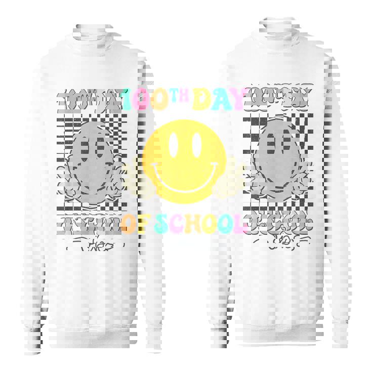 100Th Day Of School Vibes Cute Smile Face 100 Days Of School Sweatshirt