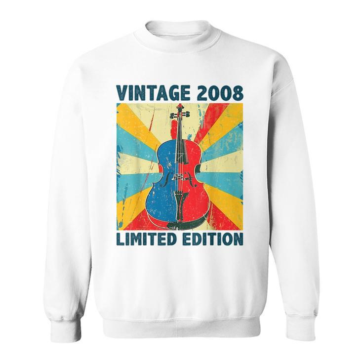 16 Years Old Vintage 2008 Cello Lover 16Th Birthday Sweatshirt