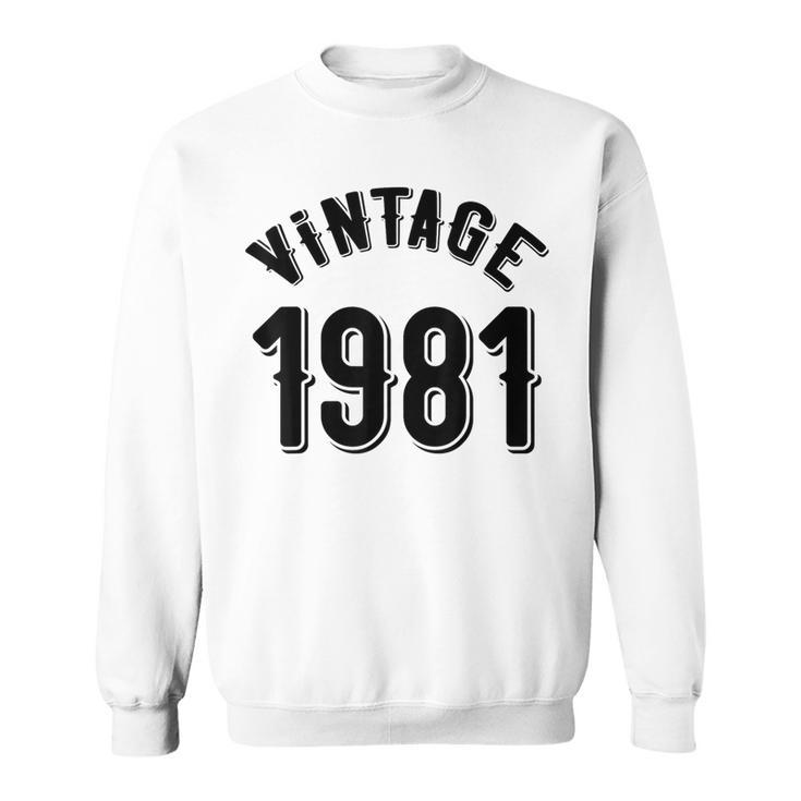 43Rd Birthday Awesome Since 1981 Decorations Vintage Retro Sweatshirt