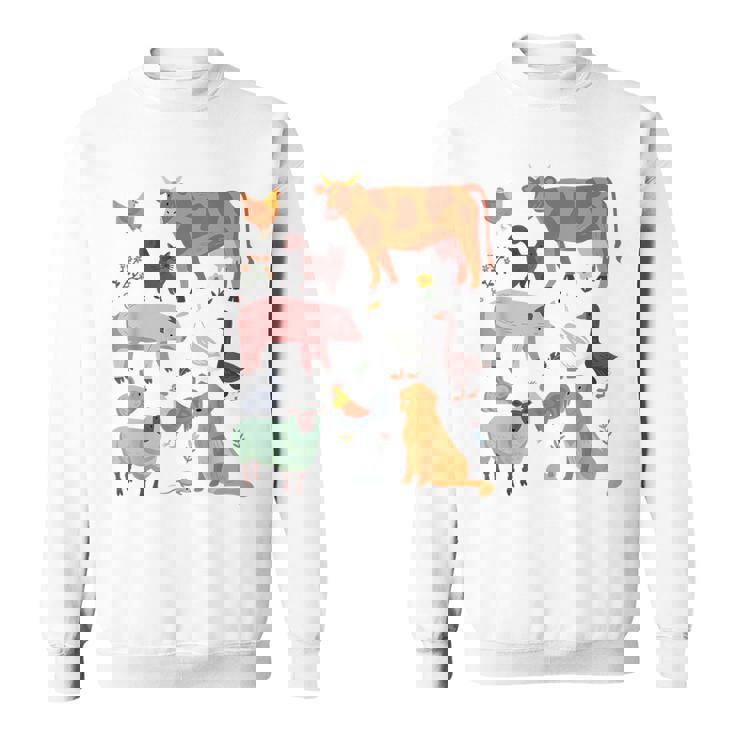 Adorable Animal De La Ferme Mignon Cheval Gros Chien Chat Poule Canard Enfants Sweater e
