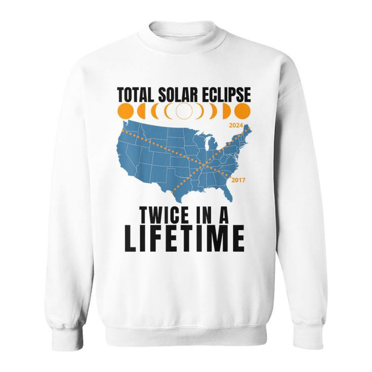 America Total Solar Eclipse April 8 2024 Usa Map Totality Sweatshirt