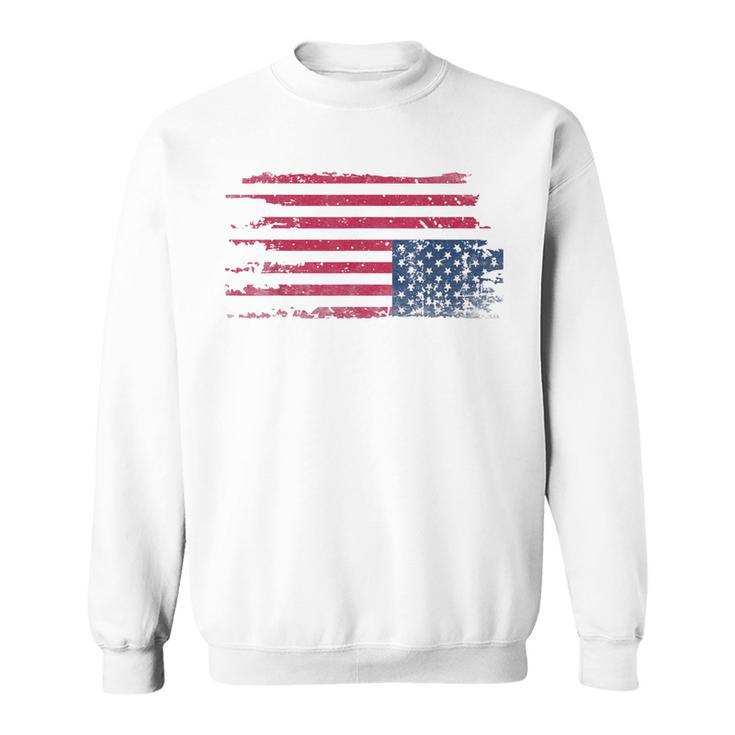 American Flag Distress Upside Down Patriotic 4Th Of July Sweatshirt