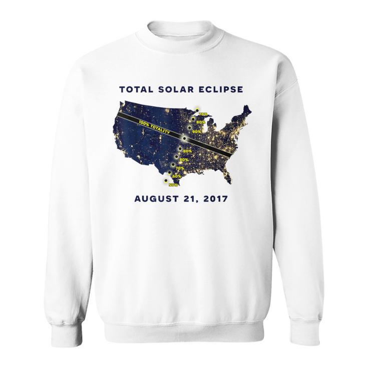 All American Total Solar Eclipse 2017 Map Sweatshirt