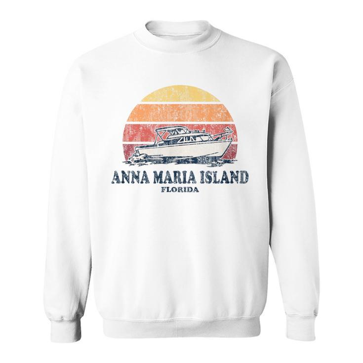 Anna Maria Island Fl Vintage Boating 70S Retro Boat Sweatshirt