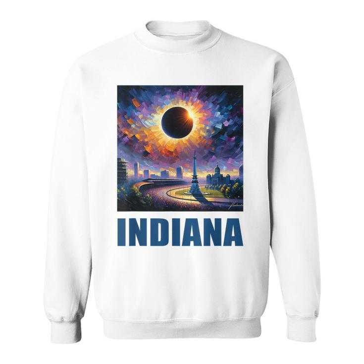 Artwork Inspired By Total Solar Eclipse 2024 Indiana Sweatshirt