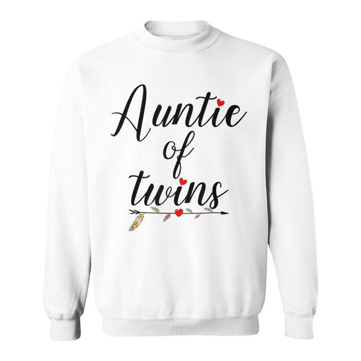 Auntie Of Twins Double Heart Pregnancy Announcement Sweatshirt