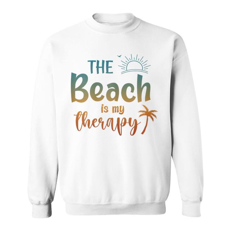 The Beach Is My Therapy Summer Beach Sunset Travel Vacation Men's T-shirt Back Print