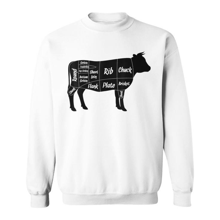 Beef Butcher Cow Cuts Diagram Sweatshirt