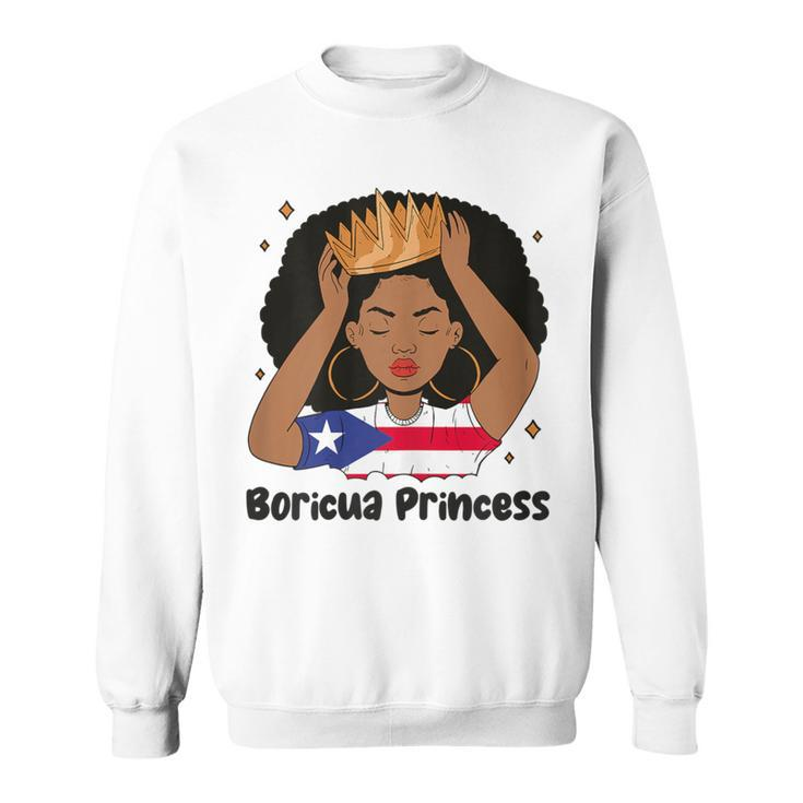 Boricua Princess Afro Hair Latina Heritage Puerto Rico Girl Sweatshirt