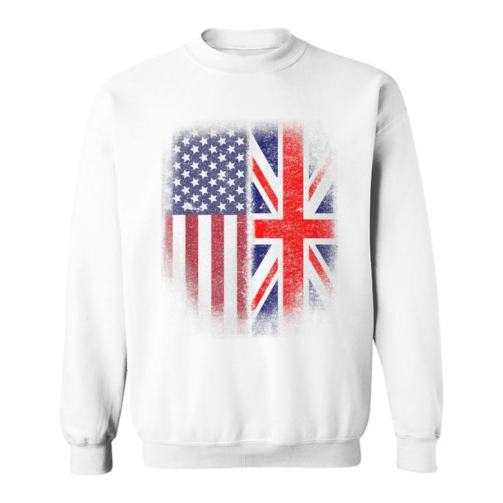 British American Flag Great Britain Union Jack Uk Sweatshirt