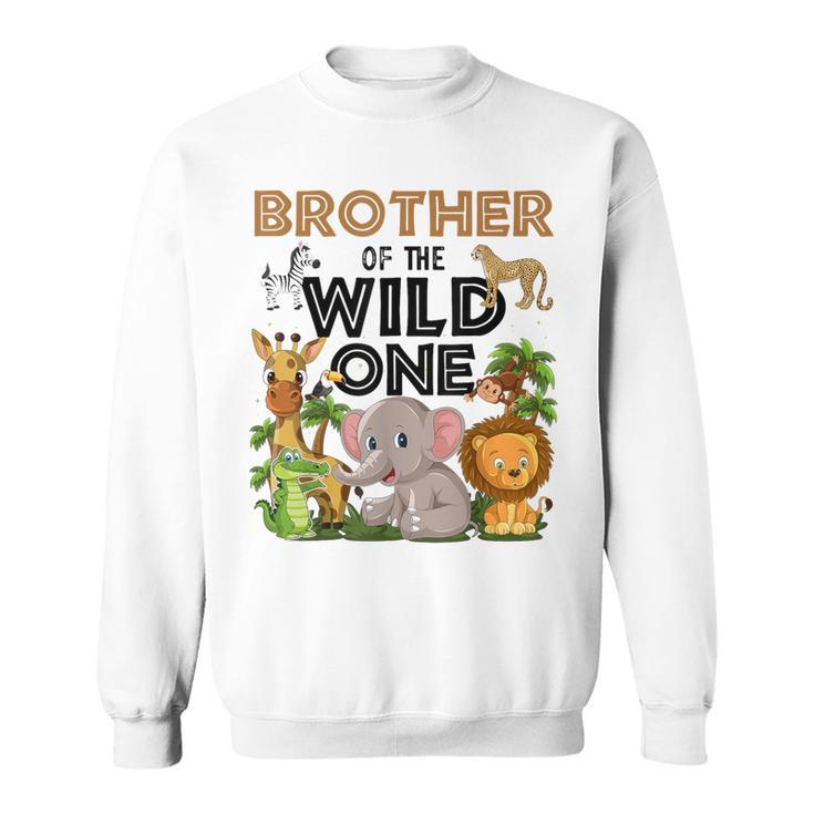 Brother Of The Wild One Birthday 1St Safari Jungle Family Sweatshirt