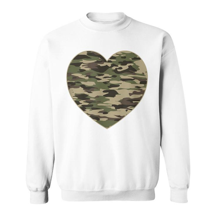 Camo Heart Valentines Day Camoflauge Military Tactical Sweatshirt