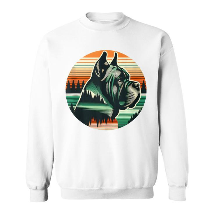 Cane Corso Dog Lover Sunset Retro Style Vintage 80S 70S Sweatshirt