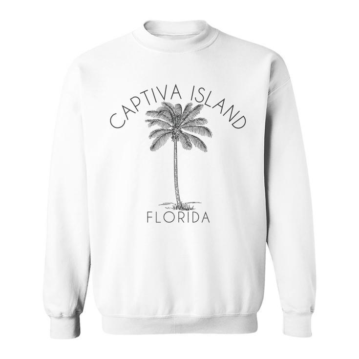 Captiva Island Beach  Palm Tree Illustration Sweatshirt