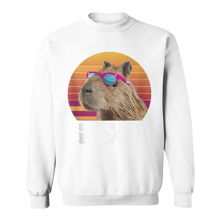 Capybara Don't Worry Be Capy Retro Vintage Capybara Sweatshirt