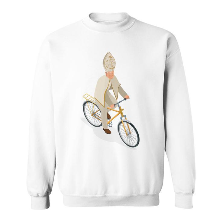 The Catholic Pope On A Bike Pope Francis Sweatshirt