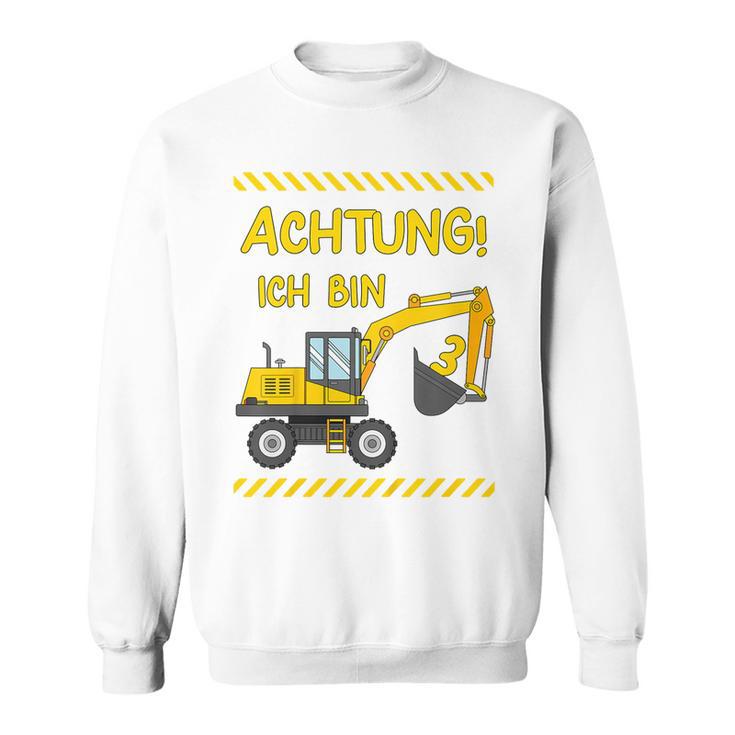 Children's Achtung Ich Bin 3 Jahre Digger 3Rd Birthday Sweatshirt