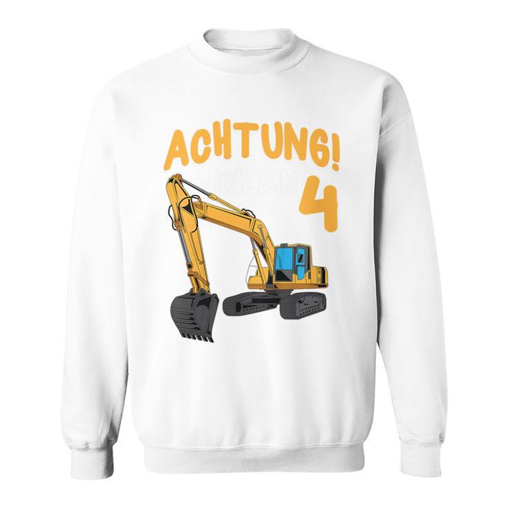 Children's Digger Birthday 'Ich Bin 4 Jahre Bausite' Sweatshirt