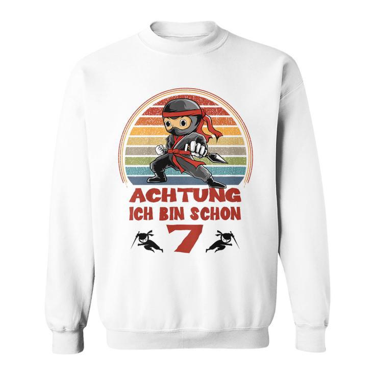 Children's Ninja 7Th Birthday For Boys Achtung Ich Bin 7 Jahre Sweatshirt