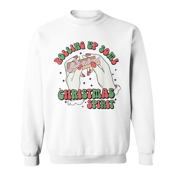 Christmas Tree Cakes Retro Rollin Up Christmas Spirit Sweatshirt