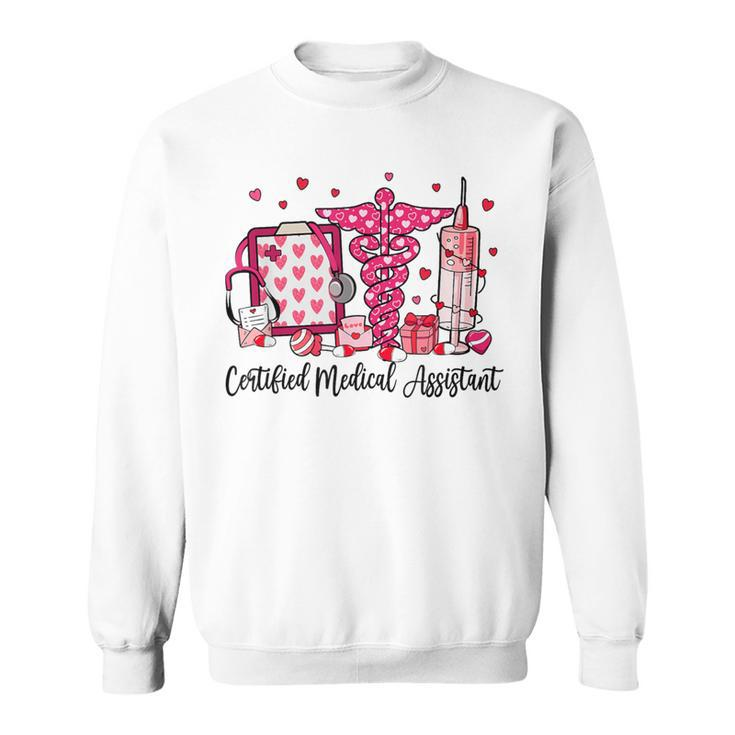 Cma Certified Medical Assistant Hearts Valentine's Day Sweatshirt